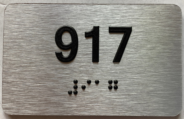 apartment number 917 sign