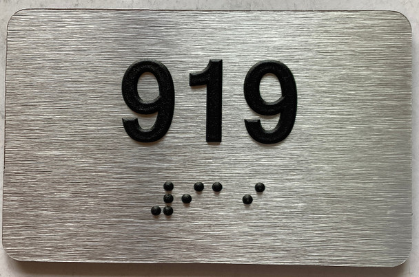 apartment number 919 sign