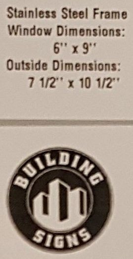 ELEVATOR CERTIFICATE FRAME STAINLESS STEEL (CERTIFICATE FRAMES )