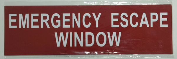 EMERGENCY ESCAPE WINDOW Sign-