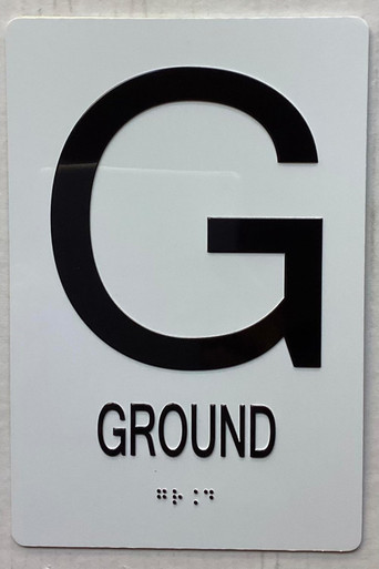 GROUND FLOOR SIGN with Raised letters/Image & Grade 2 Braille ...