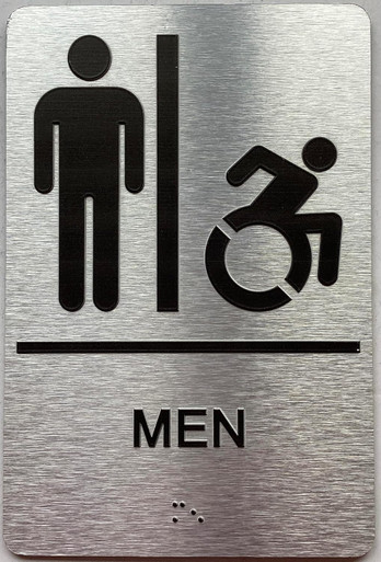 Men / Women Restroom sign with Raised letters/Image & Grade 2 Braille ...