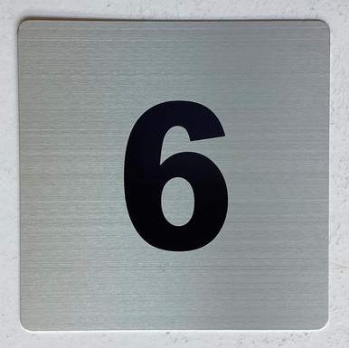Apartment number sign 4x4 inch, SILVER, with double sided tape-Broadway ...