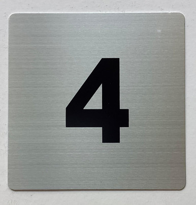 Apartment number sign 4x4 inch, SILVER, with double sided tape-Broadway ...