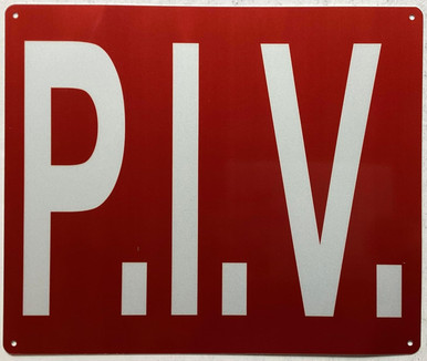 Ipv Sign P.I.V SIGN - POST INDICATOR VALVE SIGN (REFLECTIVE, Red, ALUMINIUM ...