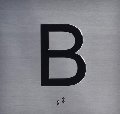 B Floor Elevator Jamb Plate Sign (Basement Floor) with Braille and ...