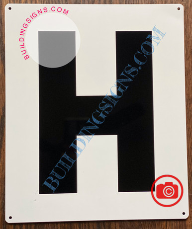 LETTER H SIGN - WHITE (ALUMINUM SIGNS 12x10)- Parking LOT Number Sign ...