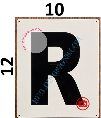 LETTER R SIGN - WHITE (ALUMINUM SIGNS 12x10)- Parking LOT Number Sign ...