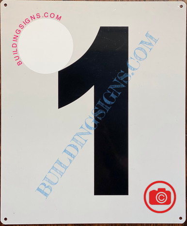 NUMBER 1 SIGN - WHITE (ALUMINUM SIGNS 12x10)- Parking LOT Number Sign ...