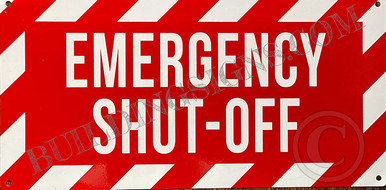 Red Shut Off Emergency Shut Off Sign (RED, Reflective, Aluminium 6X12,Rust Free ...