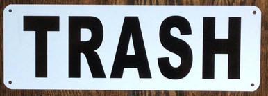 TRASH SIGN (4X12 ,WHITE BACKGROUND,ALUMINUM) - HPD-SIGNS.COM