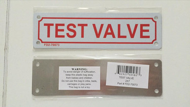 pack of two (2) TEST VALVE SIGN (ALUMINIUM 2X7) - HPD-SIGNS.COM