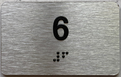 Apartment number 6 sign -Unit Number 6 sign / Suite 6 sign ( silver ...