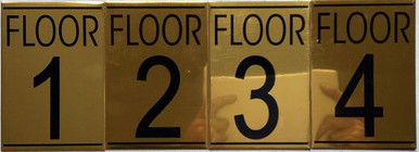 Floor Number set Sign - 4-Pack Metal Floor Signs, Aluminum Signs for ...