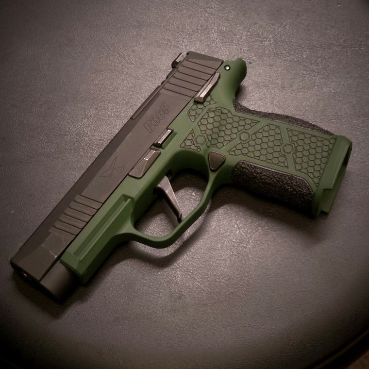 cerakote hybrid p365 xl laser stippled highland green