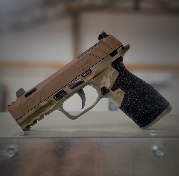 cerakote hand stipple p365 x-macro grip module tan multicam