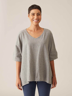 Vneck Tunic Top Crosshatch