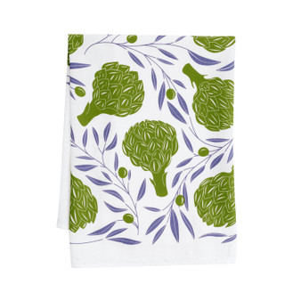 Artichokes and Olives Tea Towel