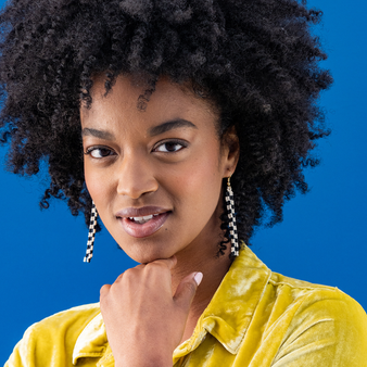 June Minicheck Beaded Ear