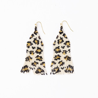 DELILAH CHEETAH FRINGE EARRINGS