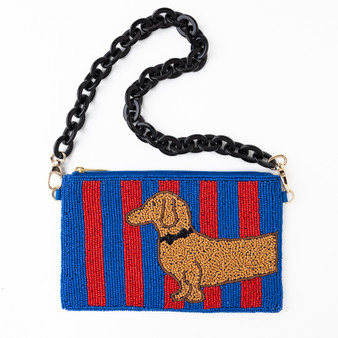 Ink + Alloy Dachshund Beaded Purse