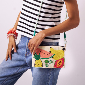 Leila Mixed Fruit Seed Bead Clutch