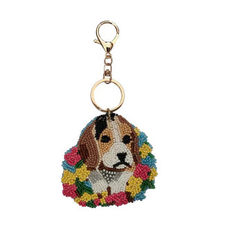 Floral Dog Beaded Charm