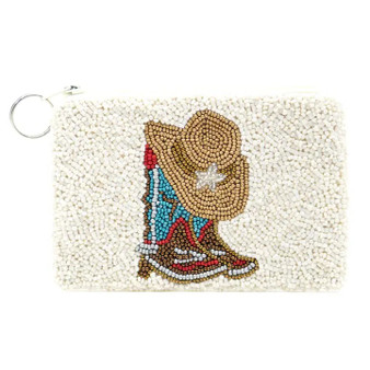 Boots Beaded Coin Purse