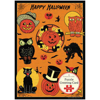 Vintage Halloween Puzzle Greeting Card