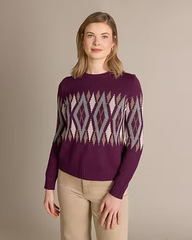 Vayda Argyle Crew Sweater