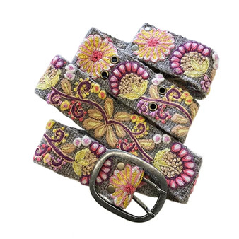 Jenny Krauss Heather Grey embroidered belt