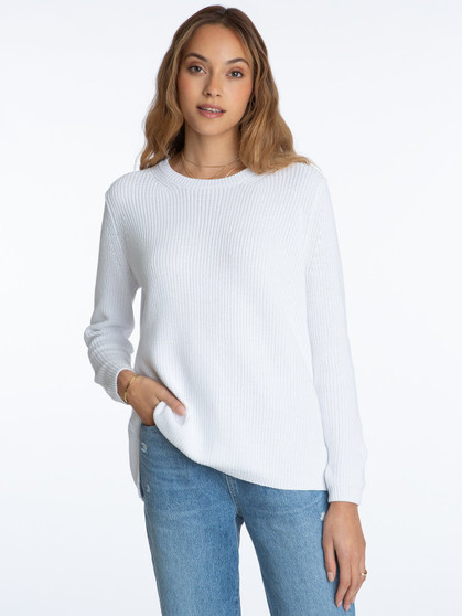 525 America Emma Shaker Pullover bleach white