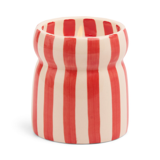 Red Stripe Cabana Candle