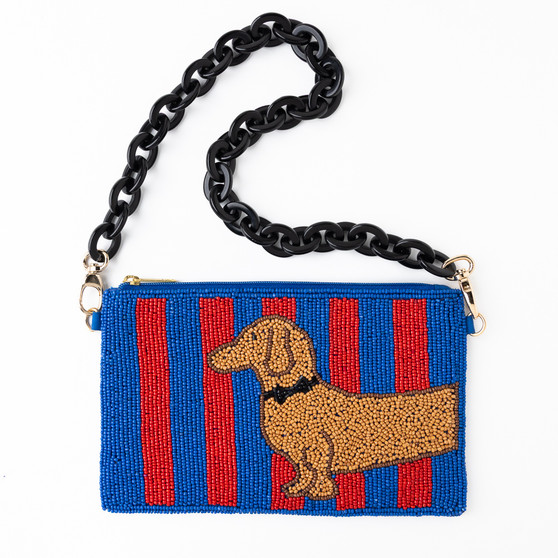 Ink + Alloy Dachshund Beaded Purse