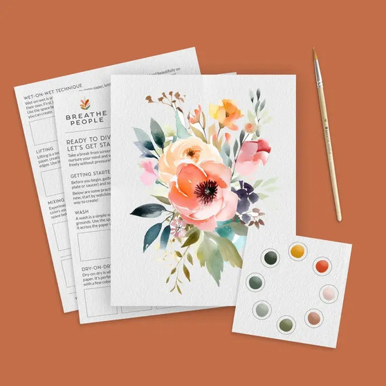 All-in-One Beginner Watercolor Paint Set - Brilliant Bouquet