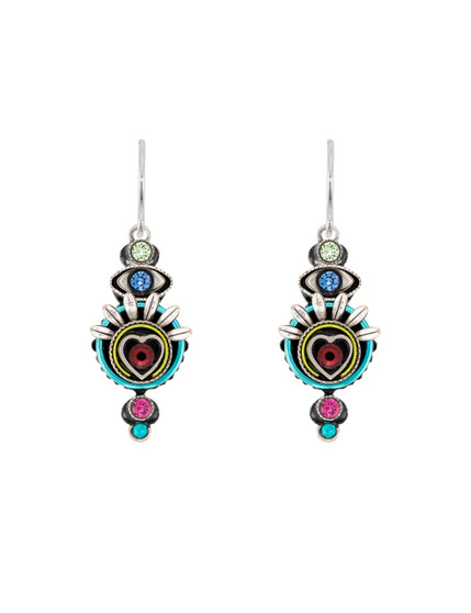 Heart w/ Evil Eye Long Drop Earring