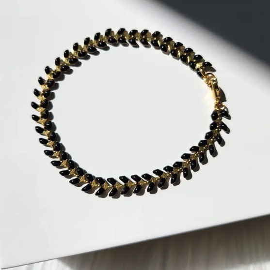 Artemis Black Enamel Bracelet