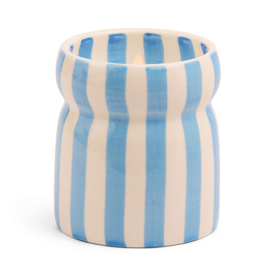 Blue Striped Cabana Candle