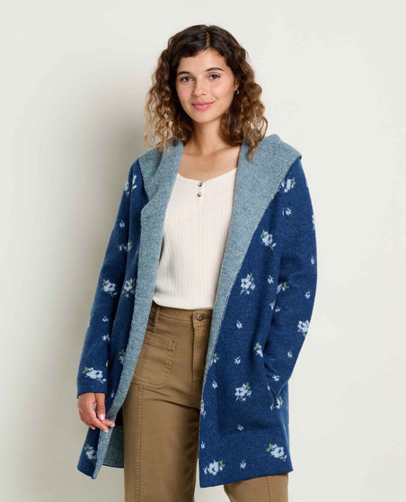 Heartfelt Merino Hoodie Midnight Pattern