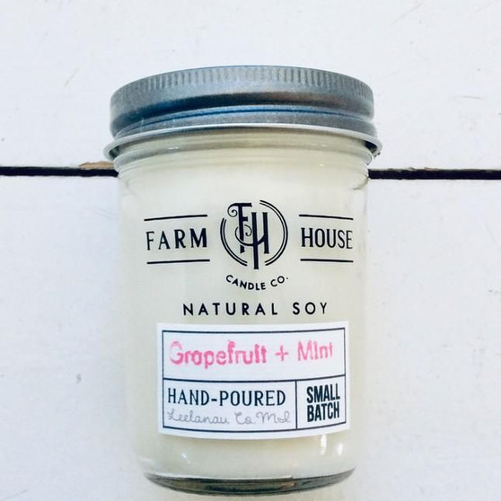 Leelanau Candle Co  grapefruit mint soy candle Leland, MI