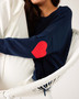 Amour sweater by mersea with hearts on elbows