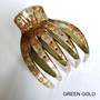 French Yoga Hair Clip Green Gold