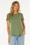 Crew Neck Curve Hem Tee
