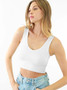 Reversible Herringbone Crop Top Solid