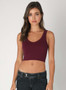 Reversible Herringbone Crop Top Solid