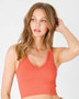 Reversible Herringbone Crop Top Solid