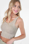 Reversible Herringbone Crop Top