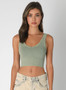 Reversible Herringbone Crop Top