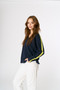 Racer Sleeve Vneck Pullover