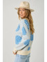 Floral Flocked Sweater